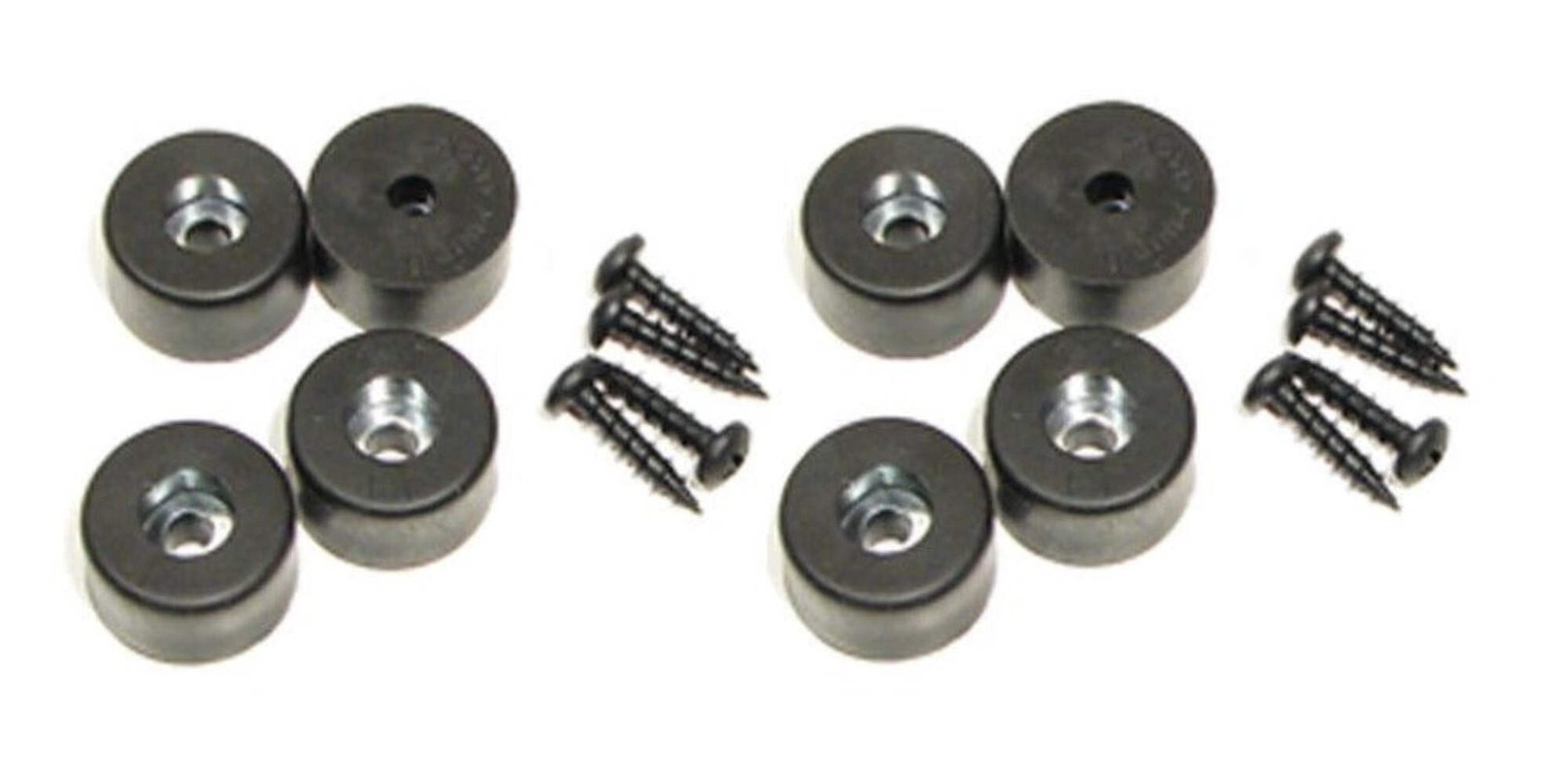 (8 PACK) PENN ELCOM 9101Y Amp / Case / Cabinet Rubber Feet - Bumper 7/8" X 1/2"