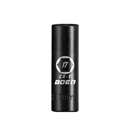1/2" Drive Deep Impact Socket,17mm Premium Socket,Metric,6 Point,Cr-V 17.0 mm