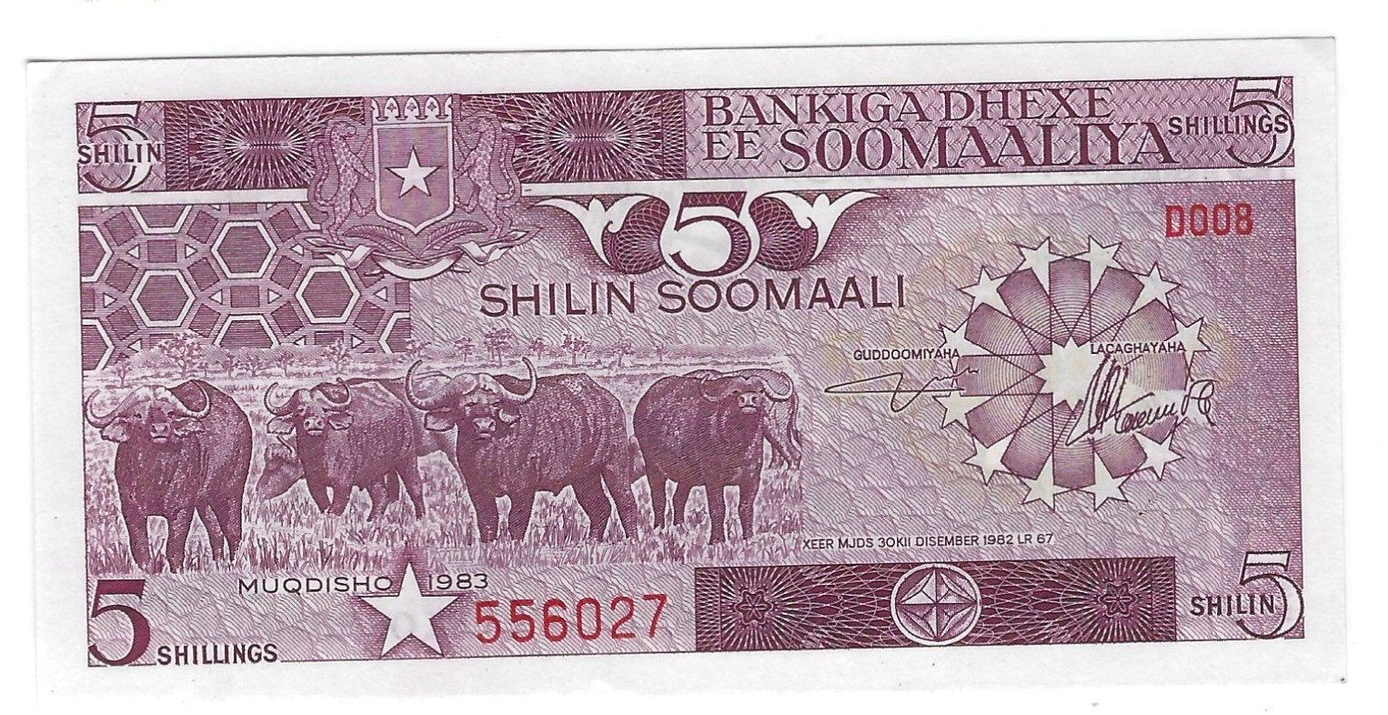 Banknote Somalia P31a 5 Shillings 1983