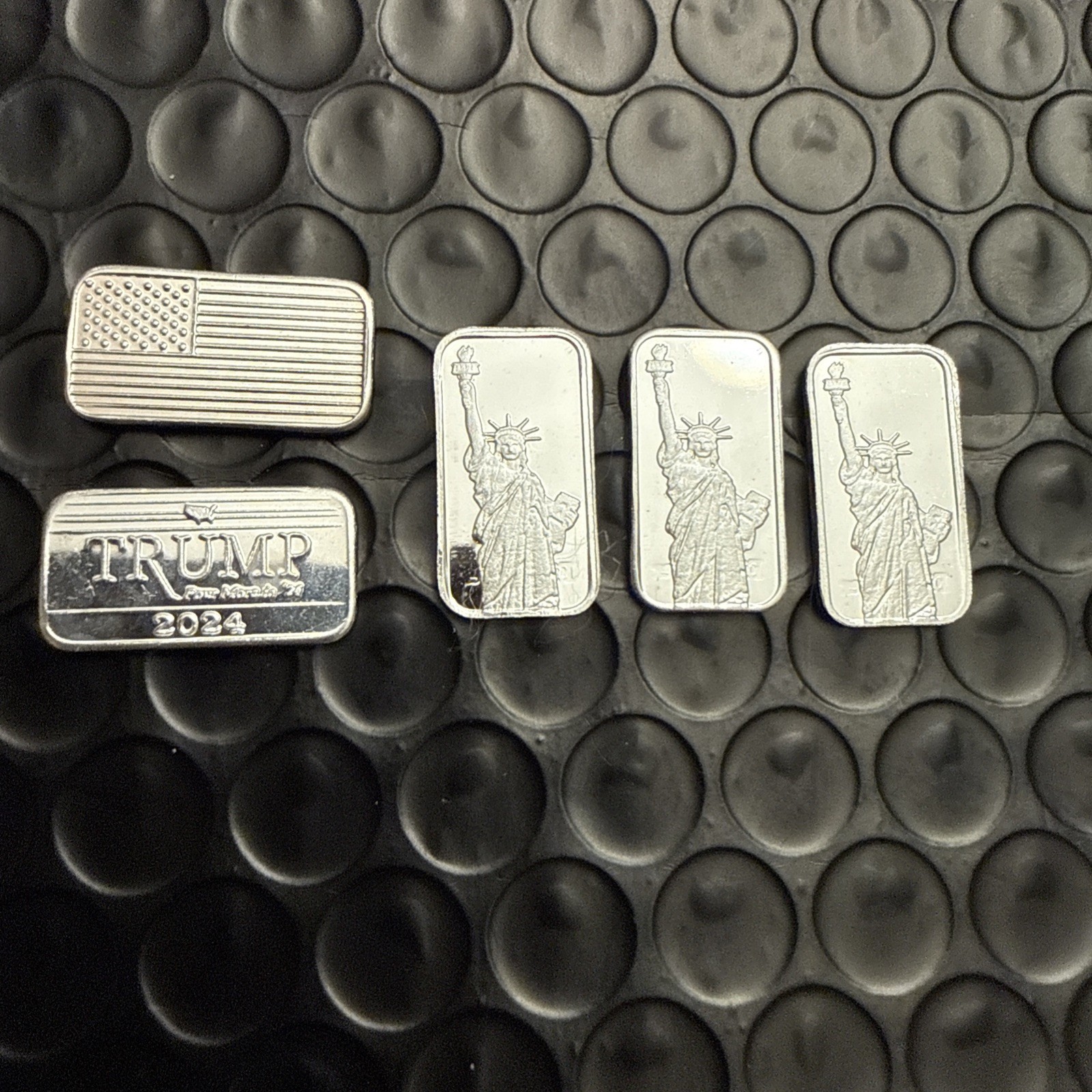 1g gram/each .999 Fine Silver Trump, Flag, Liberty, patriotic - Lot Of 5