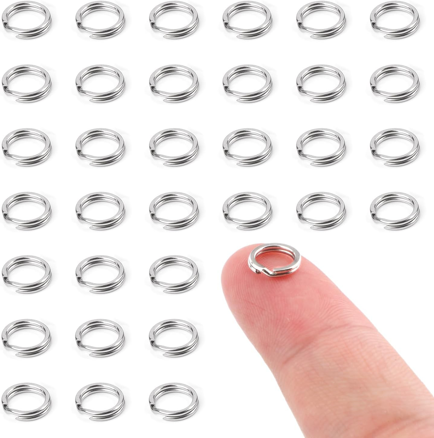 30Pcs Split Rings, 6Mm Dog Cat Tag Ring Silver Split Rings Stainless Steel Ke...