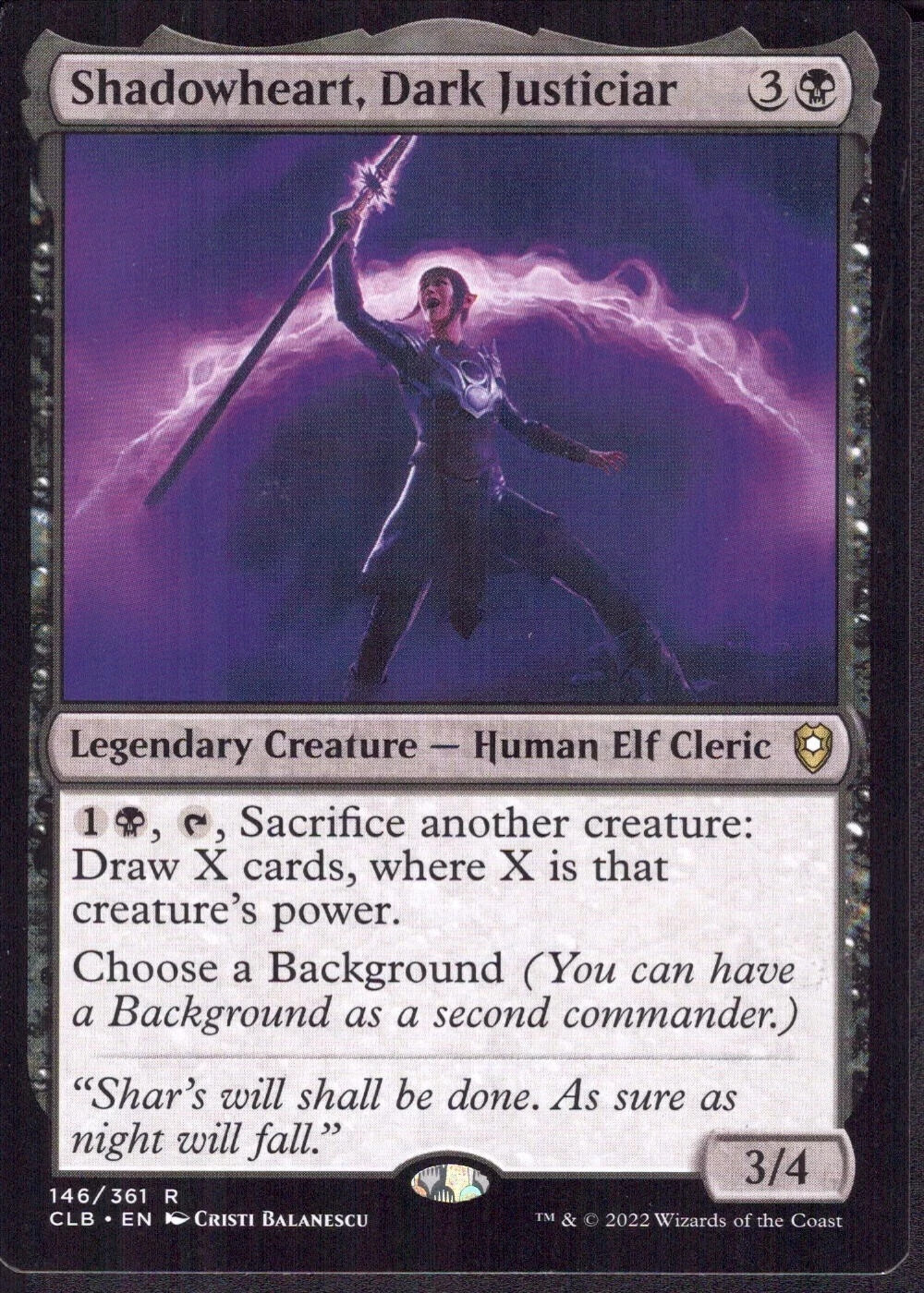 Shadowheart, Dark Justiciar - Battle for Baldur's Gate - Magic MTG nm pack fresh