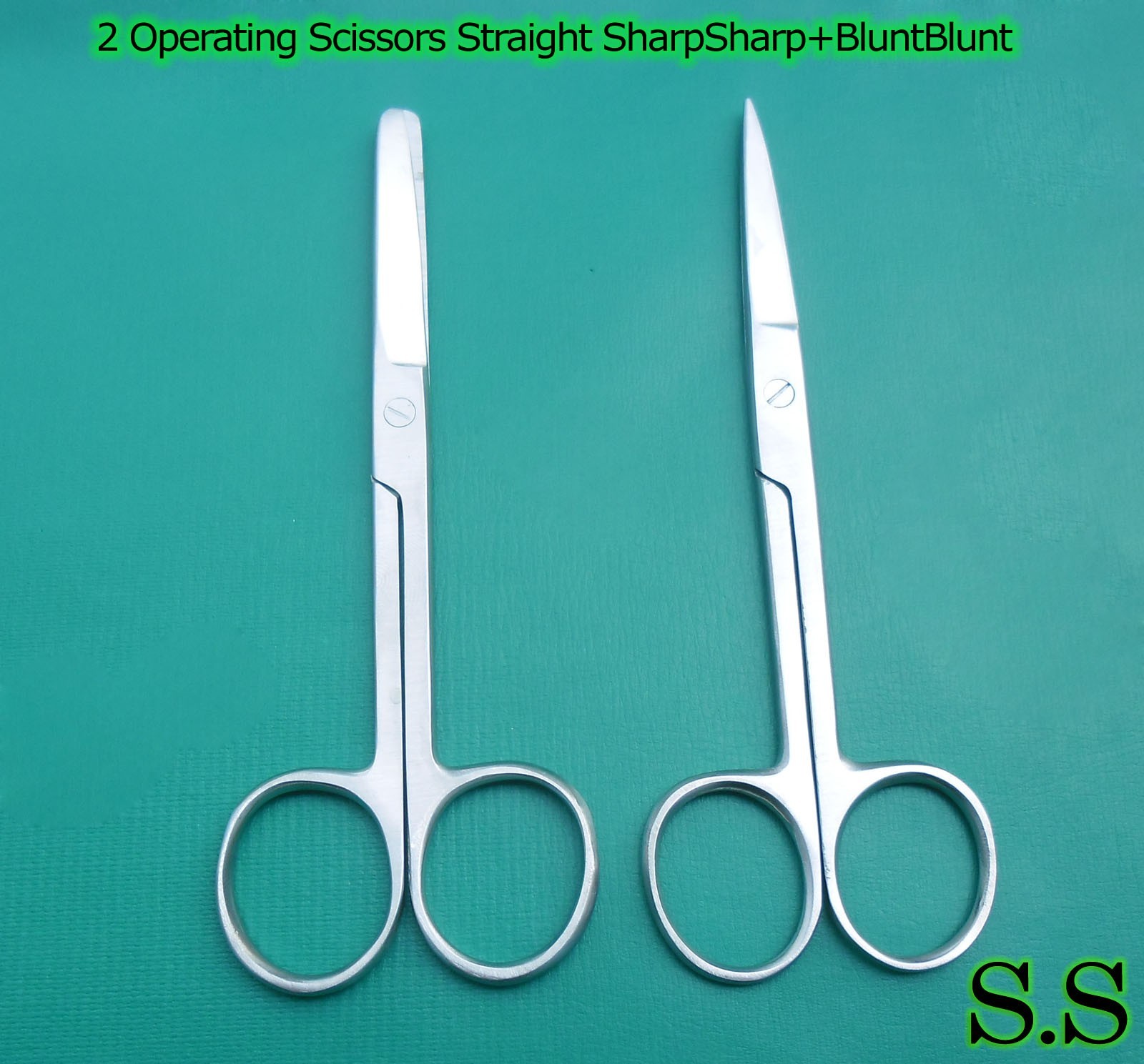 2 OPERATING DISSECTING SCISSORS 4.5"STRAIGHT SHARP/SHARP BLUNT/BLUNT