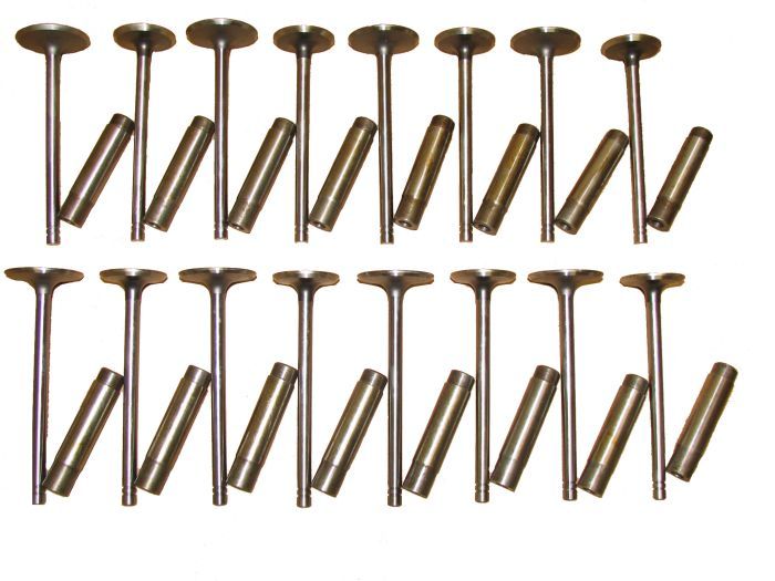 8 Intake & 8 Exhaust Valves , 16 Guides 1958 Cadillac 58 365 V8 NEW
