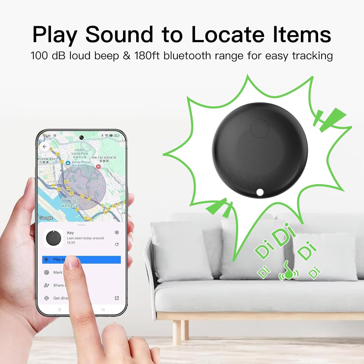 RAINDROPS Air Tracker Tags for Android, Air Tags-4 Pack Bluetooth Tracker Works