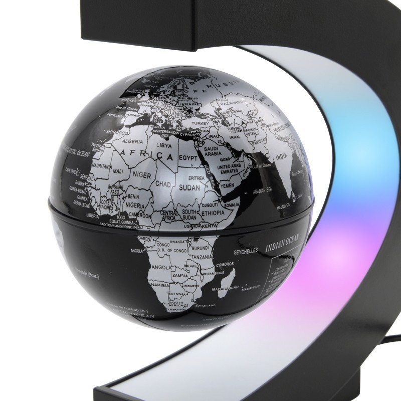 Magnetic Levitation Floating World Map Globe with C Shape Base, Floating Globe