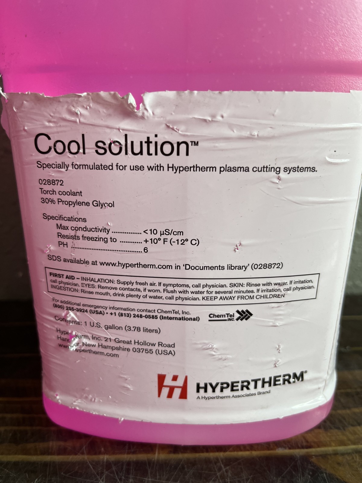 Hypertherm 028872 Cool Solution 1 Gallon Torch Coolant Propylene Glycol Liquid