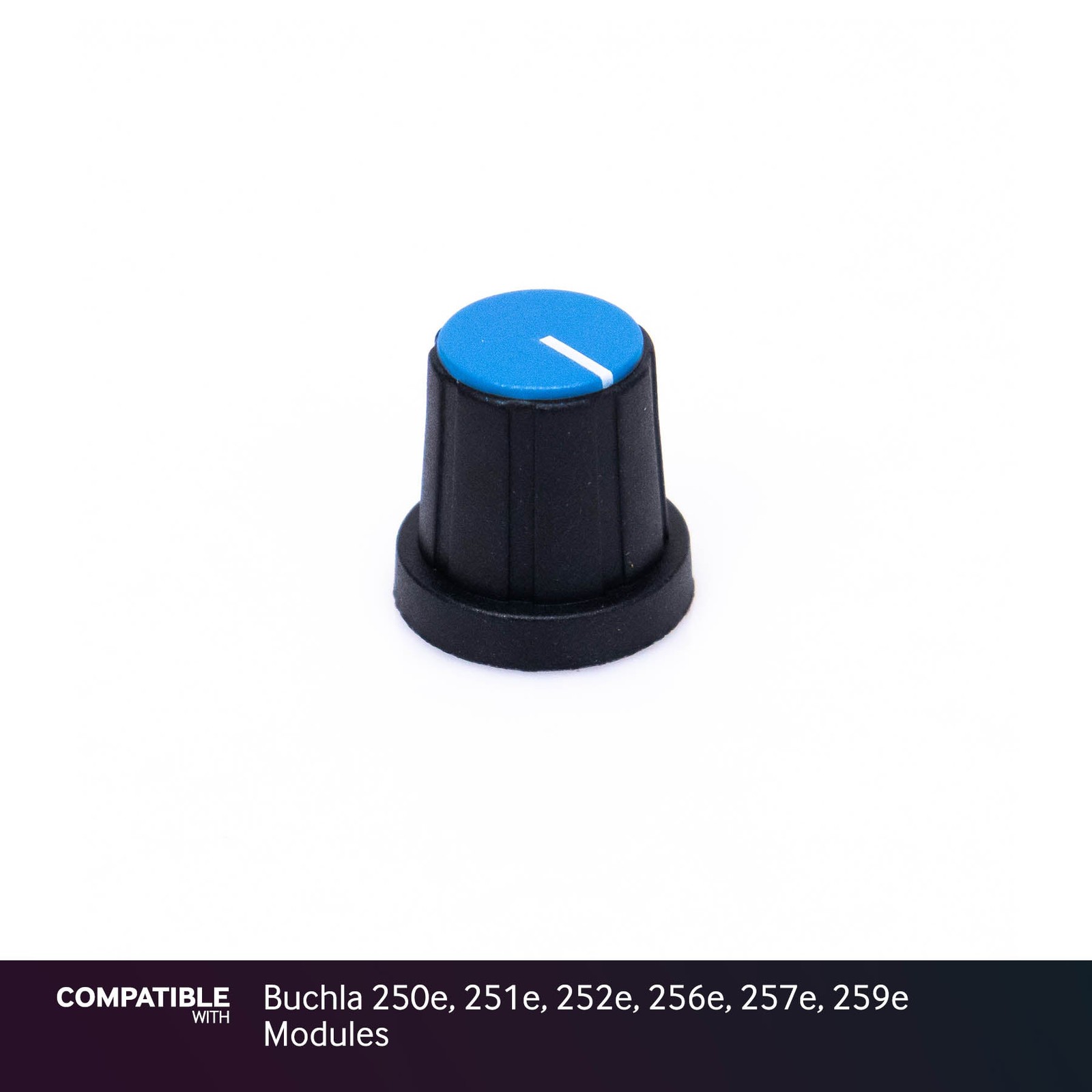 15mm Black Knob with Blue Cap for Buchla 250e, 251e, 252e, 256e, 257e, 259e