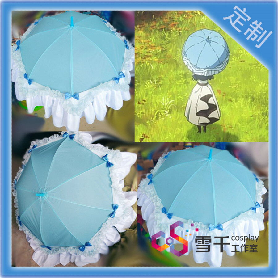 Anime Violet Evergarden Blue Parasol Girls Cosplay Props Umbrellas Birthday Gift