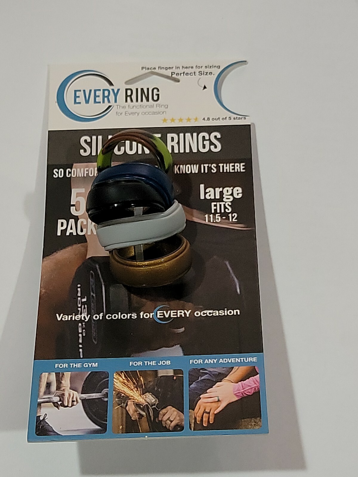 Every Ring  5 pack Silicone Rings Size Large  Fits 11.5-12  -LARGE -NE