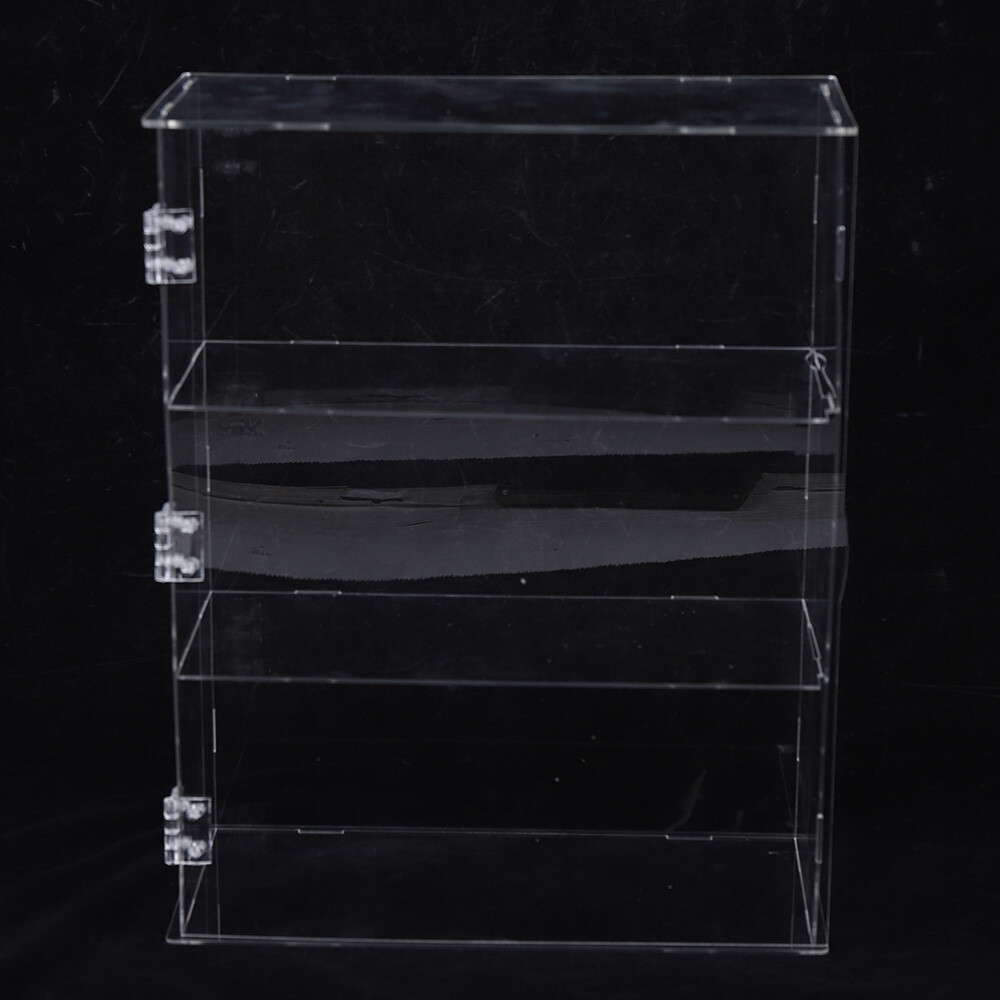 3-Tier Display Case Shelf Dustproof Clear Showcase Holder for Action Figures