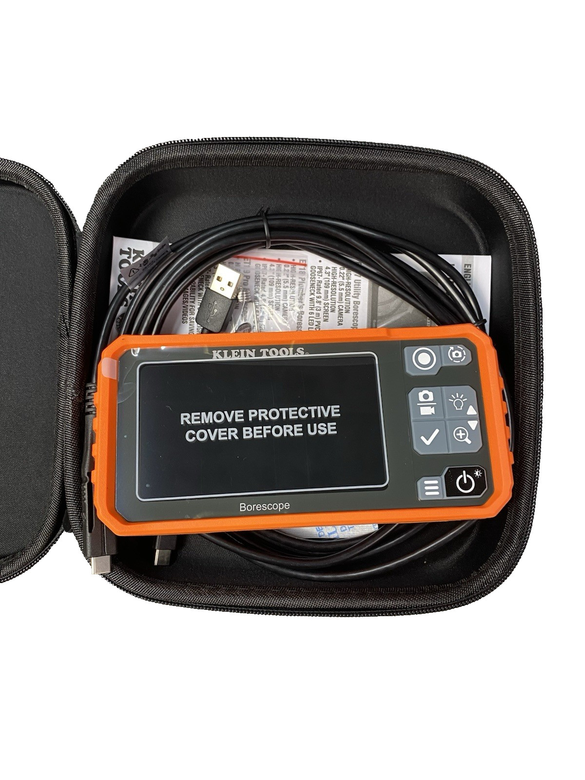 Klein Tools ET17 Utility Borescope Inspection Camera  Water Resistant, 10ft Cord