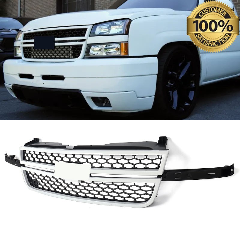 Summit White Grille Assembly For Silverado 1500 2500 3500 HD LS LT WT 2003-2007