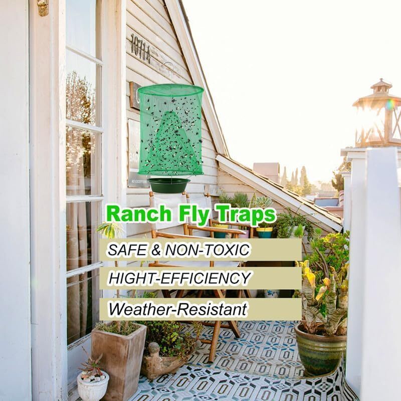 4 x The Ranch Fly Trap Reusable Fly Catcher Killer Cage Net Trap Pest Bug Catch
