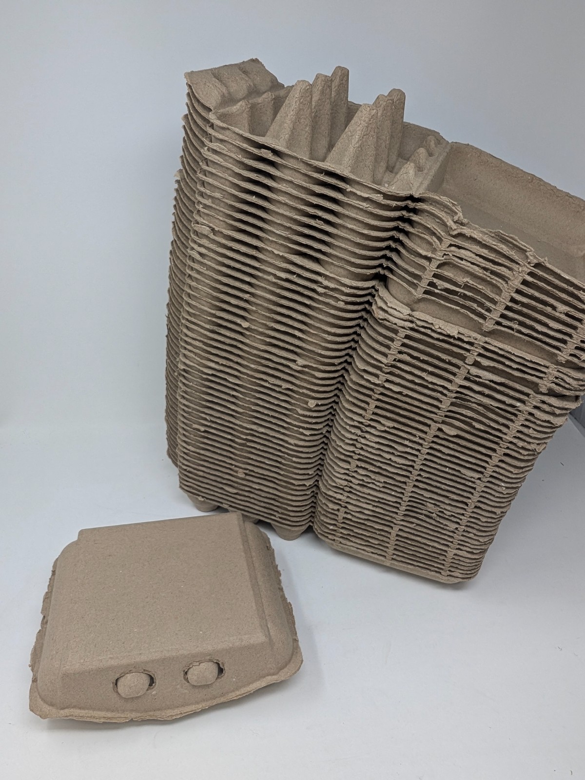 NEW 50 PCS 3x4 dozen small medium egg cartons brown pulp clamshell design