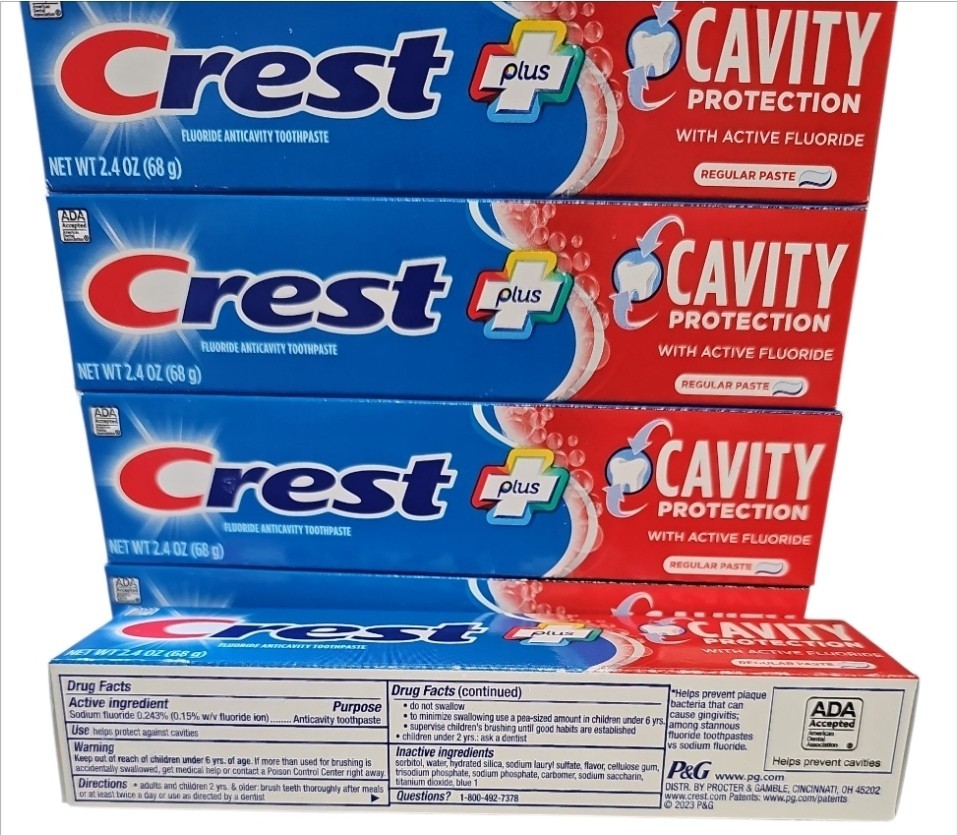 6 Pack Crest Fluoride Cavity Protection Regular Paste Toothpaste 2.4oz 12/2027