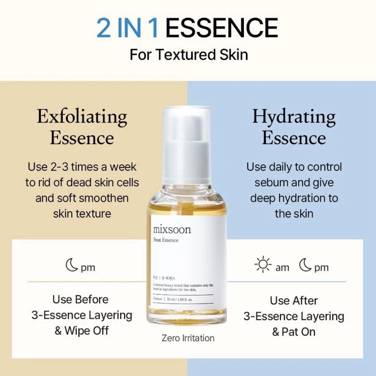 MIXSOON Bean Essence 50ml – Gentle Exfoliating & Moisturizing