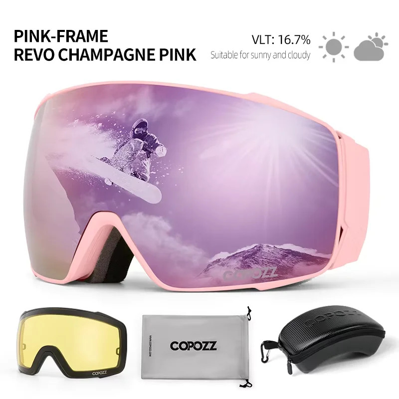 Copozz Magnetic Polarized Ski Goggles Anti-Fog Winter Double-Layers UV400 Protec