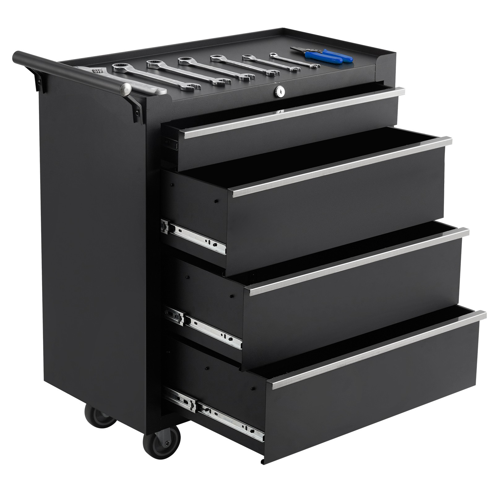 24inch 4 Drawer Rolling Tool Chest Locking Storage Cabinet On Wheels For Garage