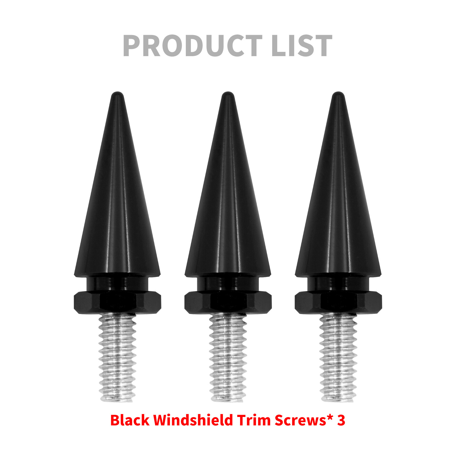 3xImpaler Spike Wind Black Screen Windshield Bolt For Electra Street Glide 96-13
