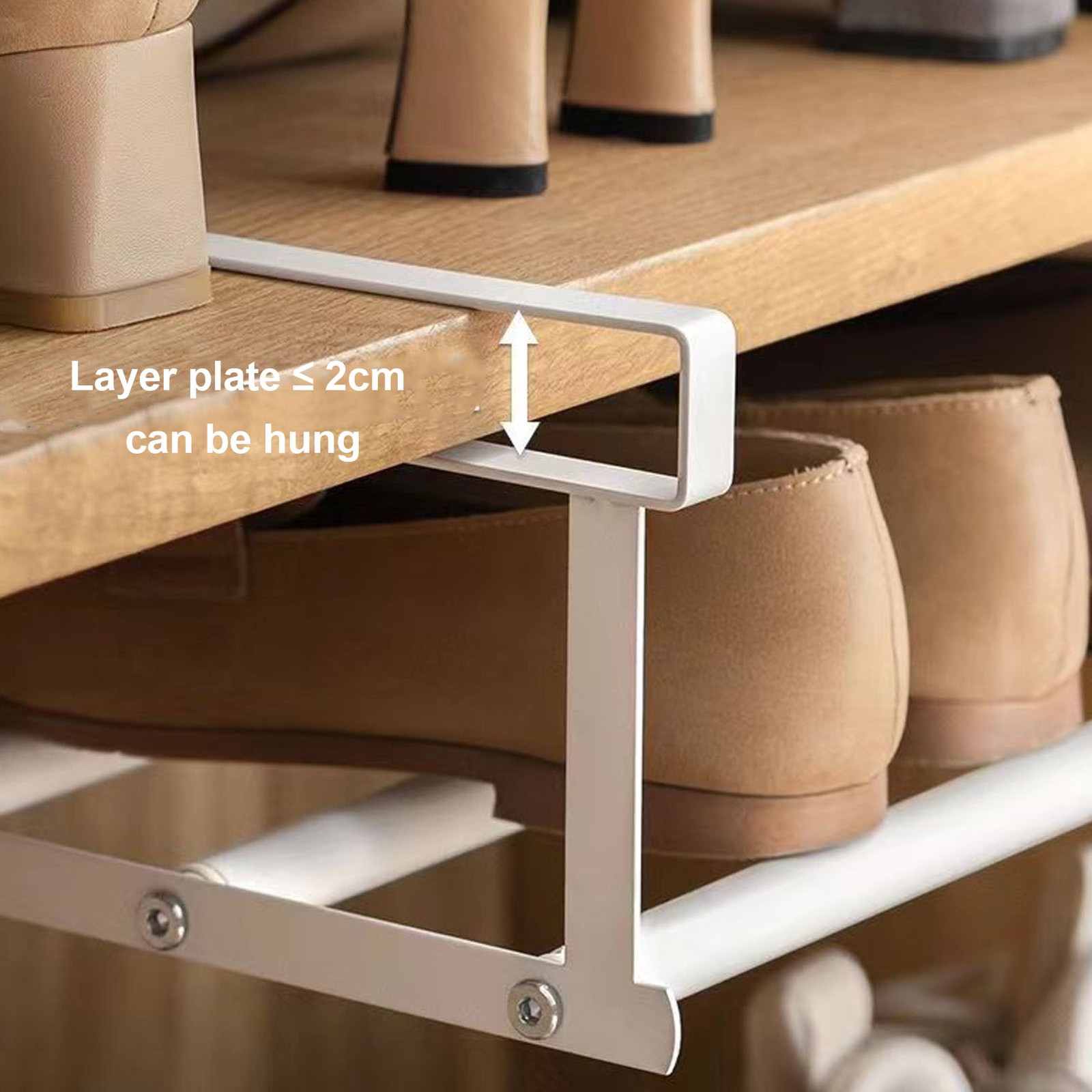 Adjustable Expandable Under Cabinet Shoe Rack Carbon Steel Shoe For Cl