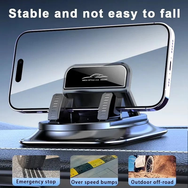 Car Phone Holder 360 Degree Rotation, Navigation Dashboard Mount Black