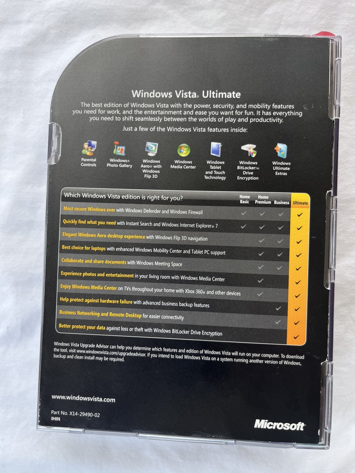 Microsoft Windows Vista Ultimate Full 32 Bit & 64 Bit DVDs