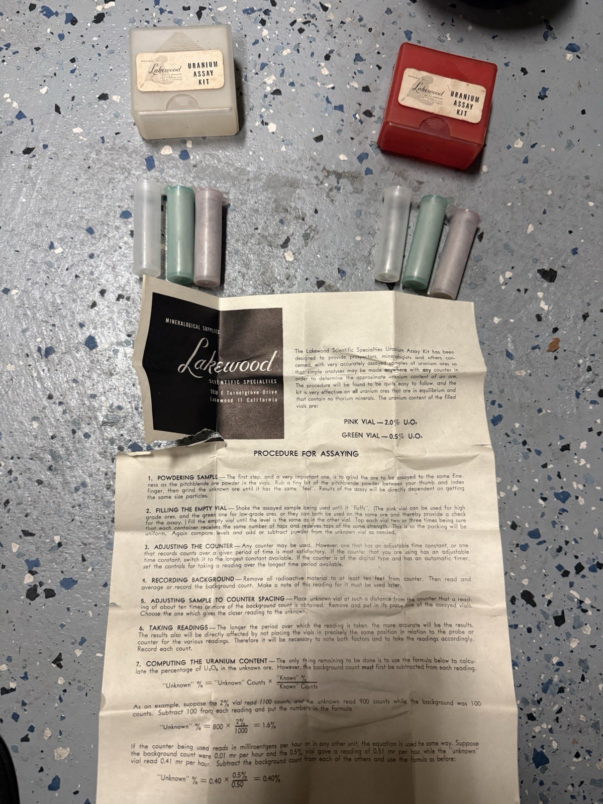 Vintage Lakewood Scientific U Assay Kit NOS 1950s - Lot Of 2