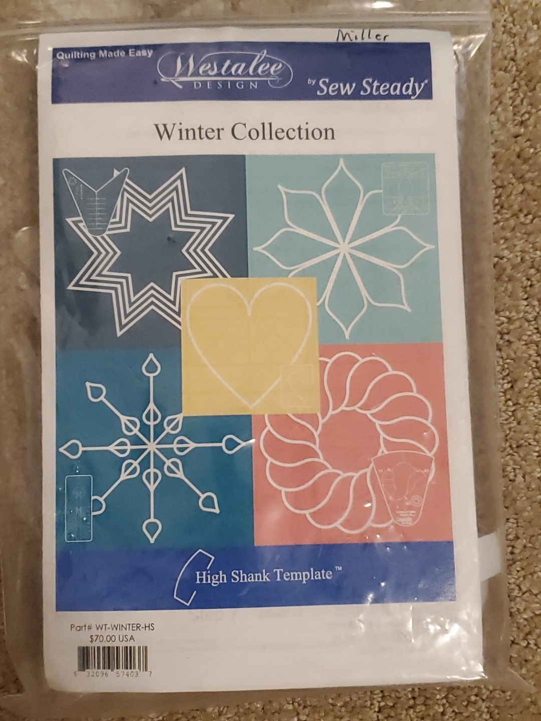 Westalee Winter Design High Shank Template WT-WINTER-HS