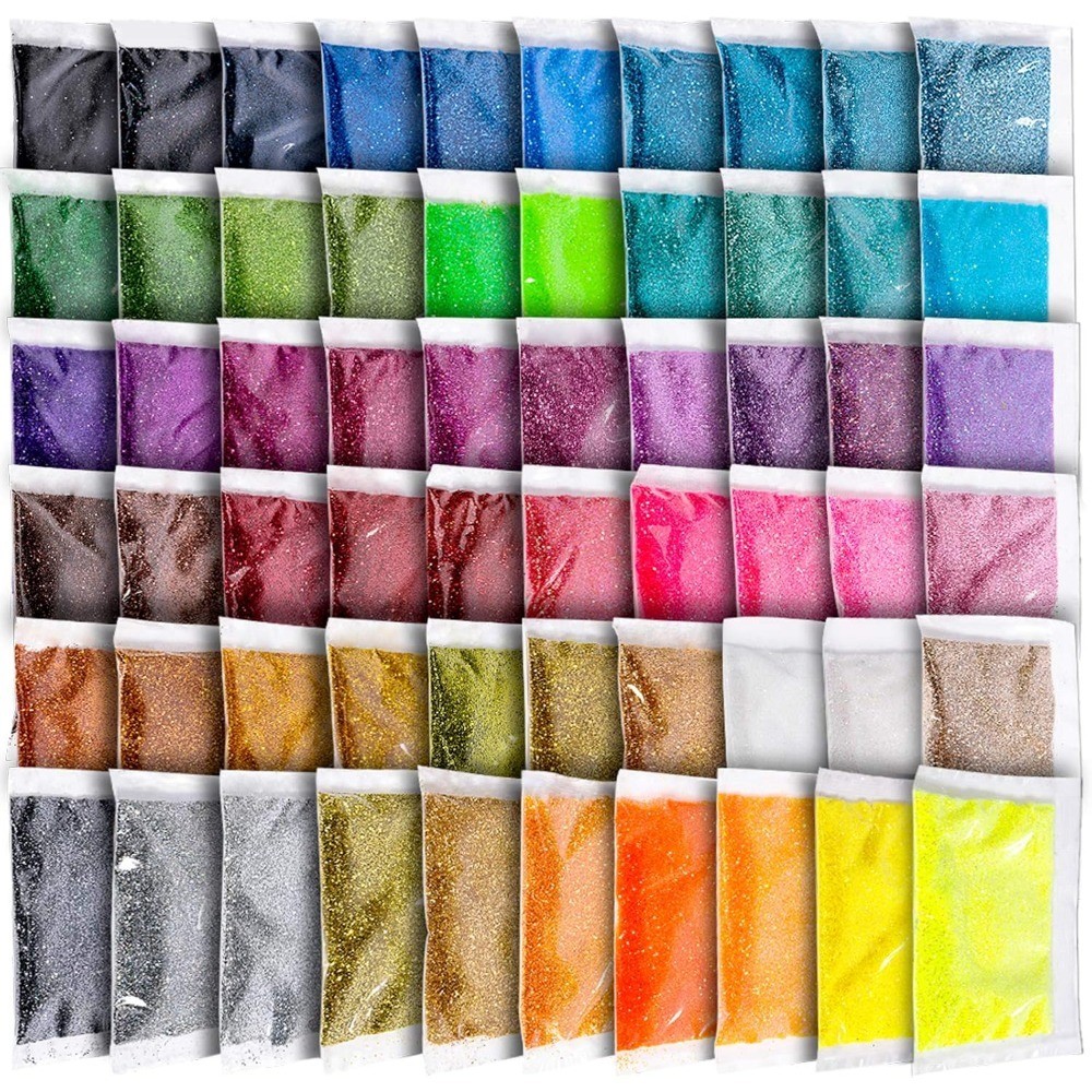 300g 60 Colors Ultra Fine Glitter Powder for Resin Tumblers Slime Nail Art