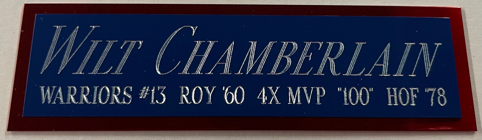 WILT CHAMBERLAIN WARRIORS NAMEPLATE AUTOGRAPHED Signed Basketball-JERSEY-PHOTO