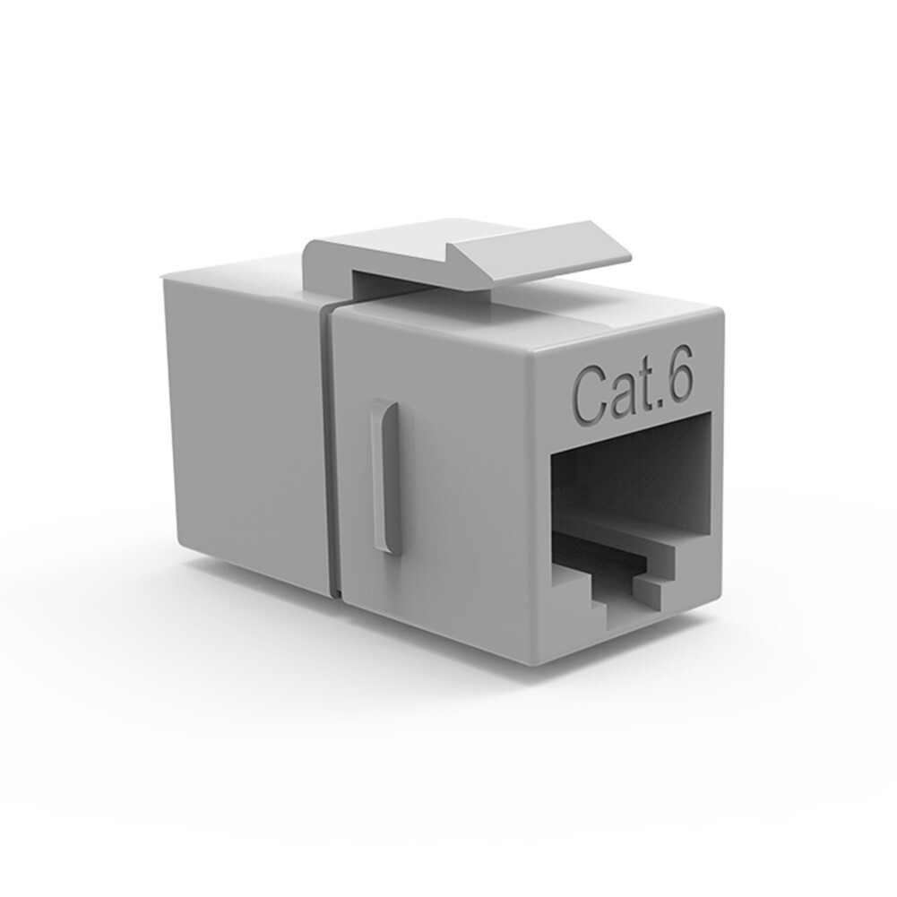 RJ45 Cat6 Keystone Jack Network LAN Ethernet Snap-In Inline Coupler RJ-45 Gray