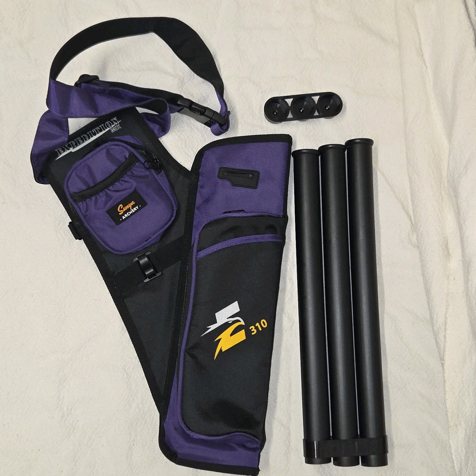 SUNYA Expedition Mix 310 Archery Hip Quiver 3 Arrow Tubes RH Target Recurve...