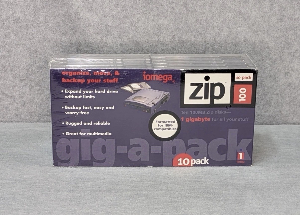 10 Pack of Iomega Zip 100 100MB Disks Formatted for IBM New Sealed New Sealed