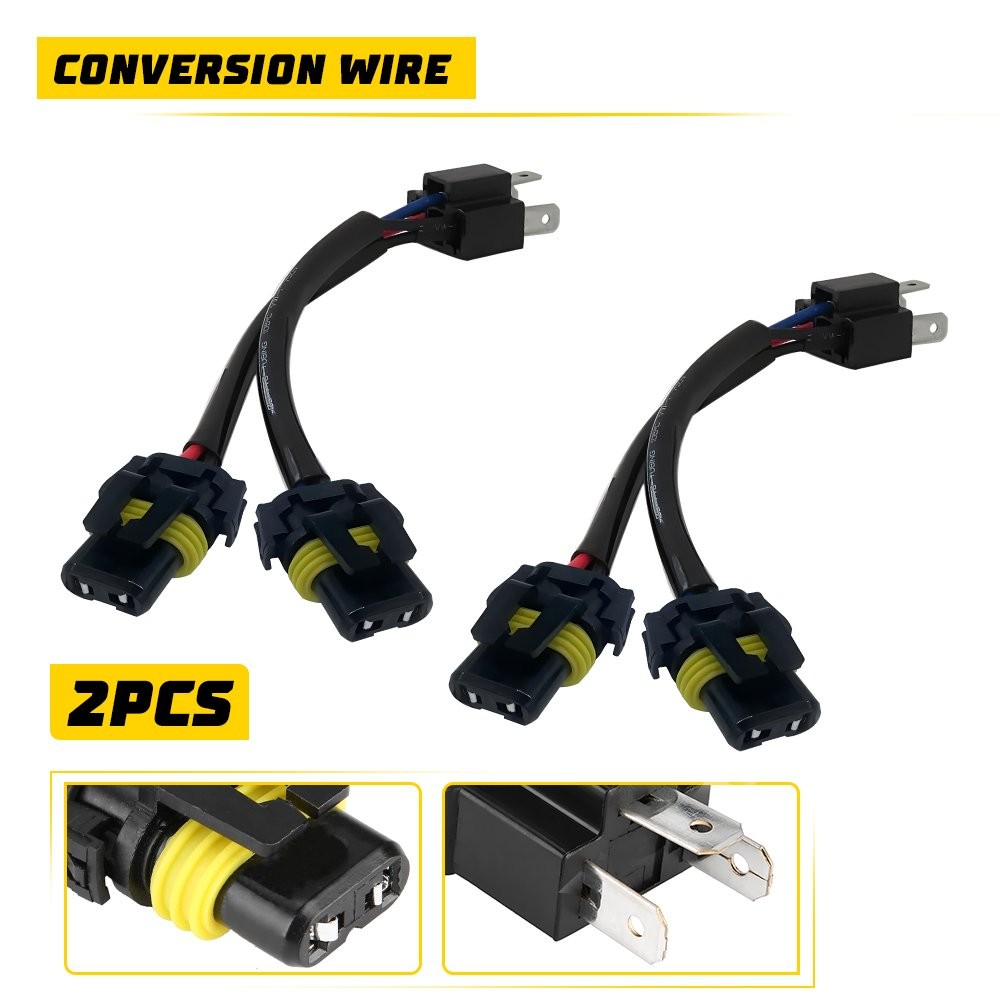 Conversion Wire H6054 to 9005 9006 Two Harness Head Light Bulb Adapter Socket EH