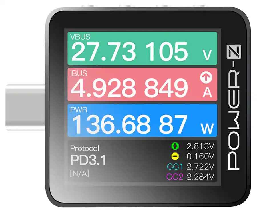USB-C Fast Charging Tester PD3.1 QC5.0 Digital Voltmeter/Ammeter Power Bank Test