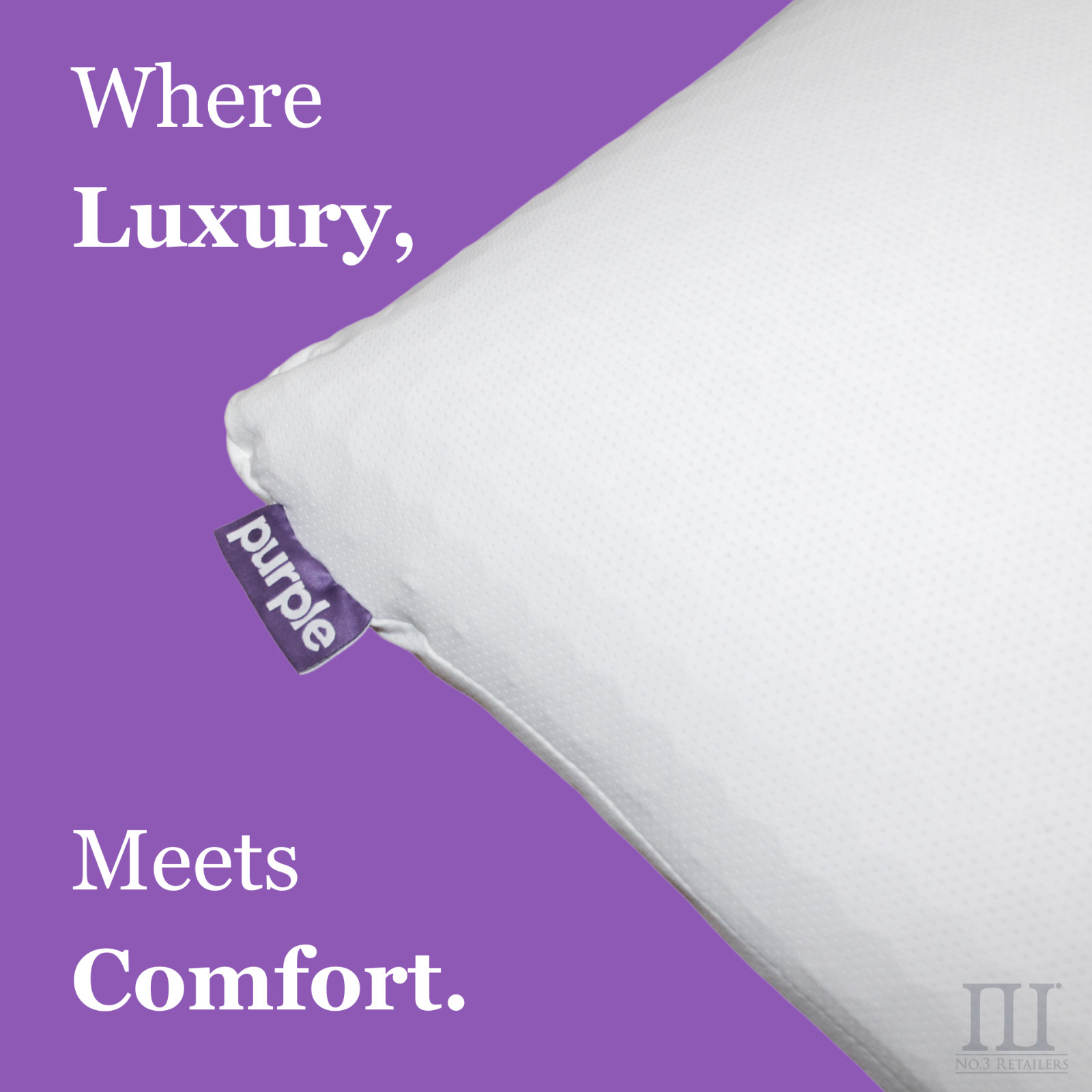 Purple GridCloud Grid Cloud Pillow, Down-Alternative, GelFlex Grid - Standard Sz