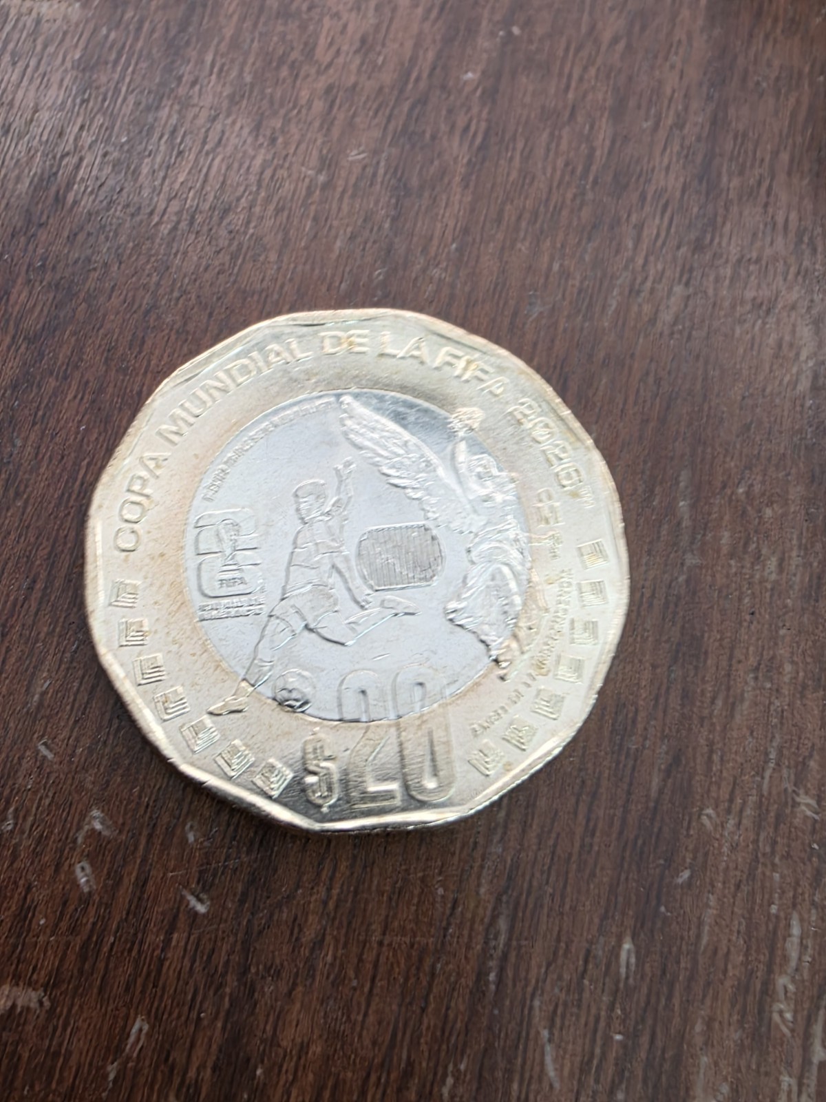 Mexico 20 Pesos World Cup 2026 Ciudad de Mexico Bimettalic Coin UNC
