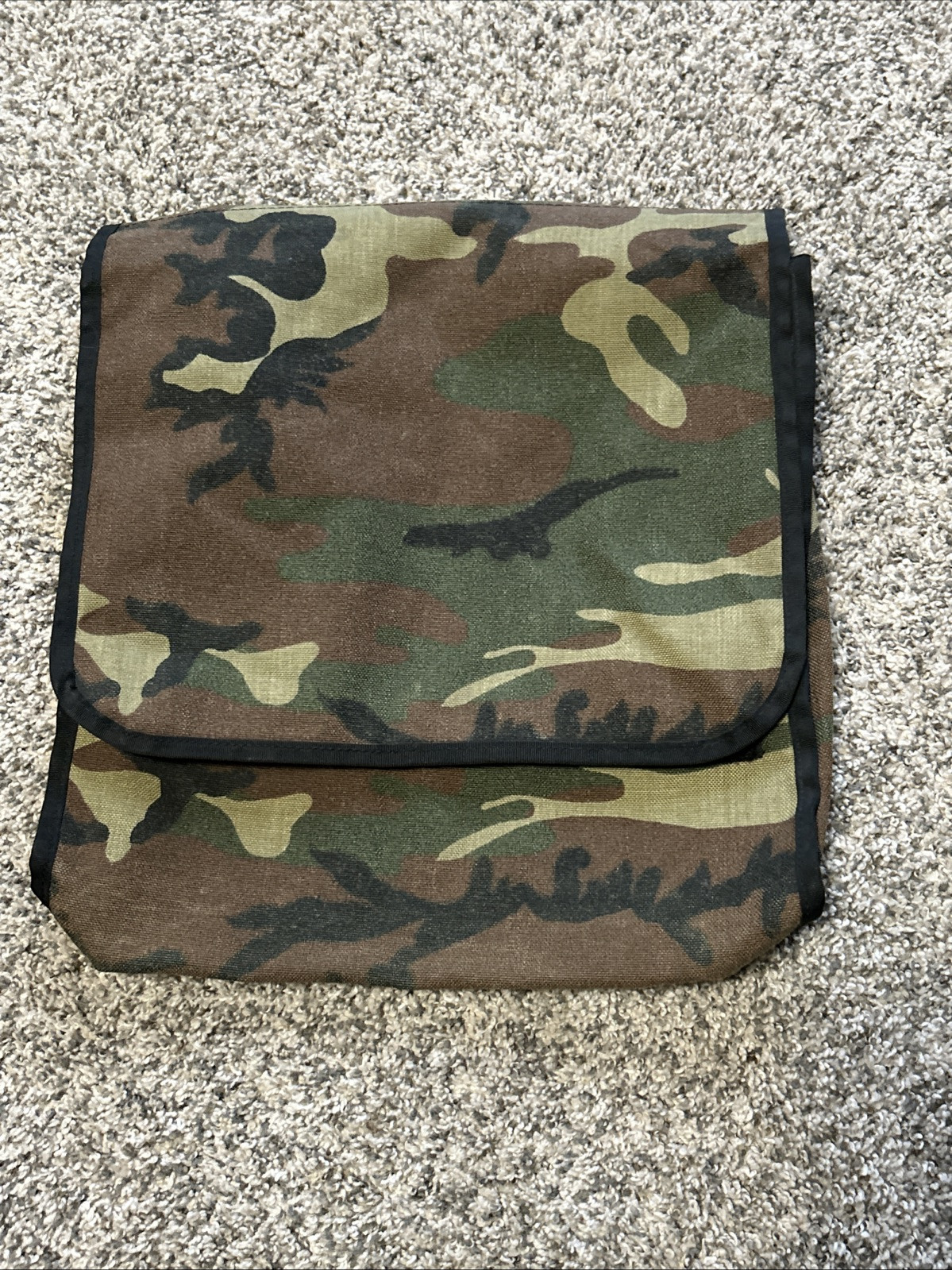 Vintage Army Military Camouflage Fold Over Hand Carrying Bag