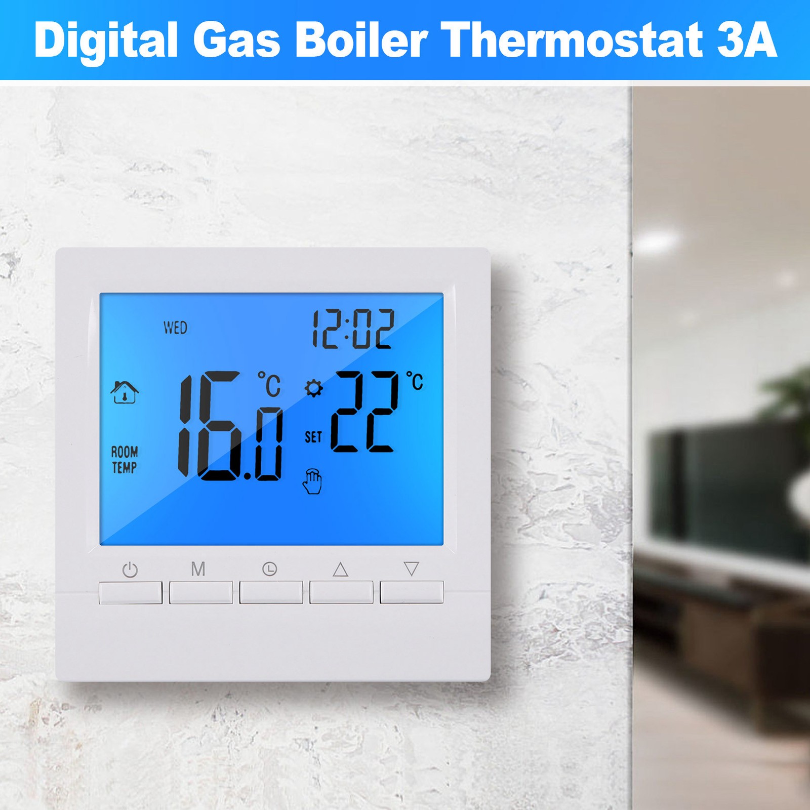 Programmable Digital Thermostat 3A Weekly Room Temperature Controller for4849
