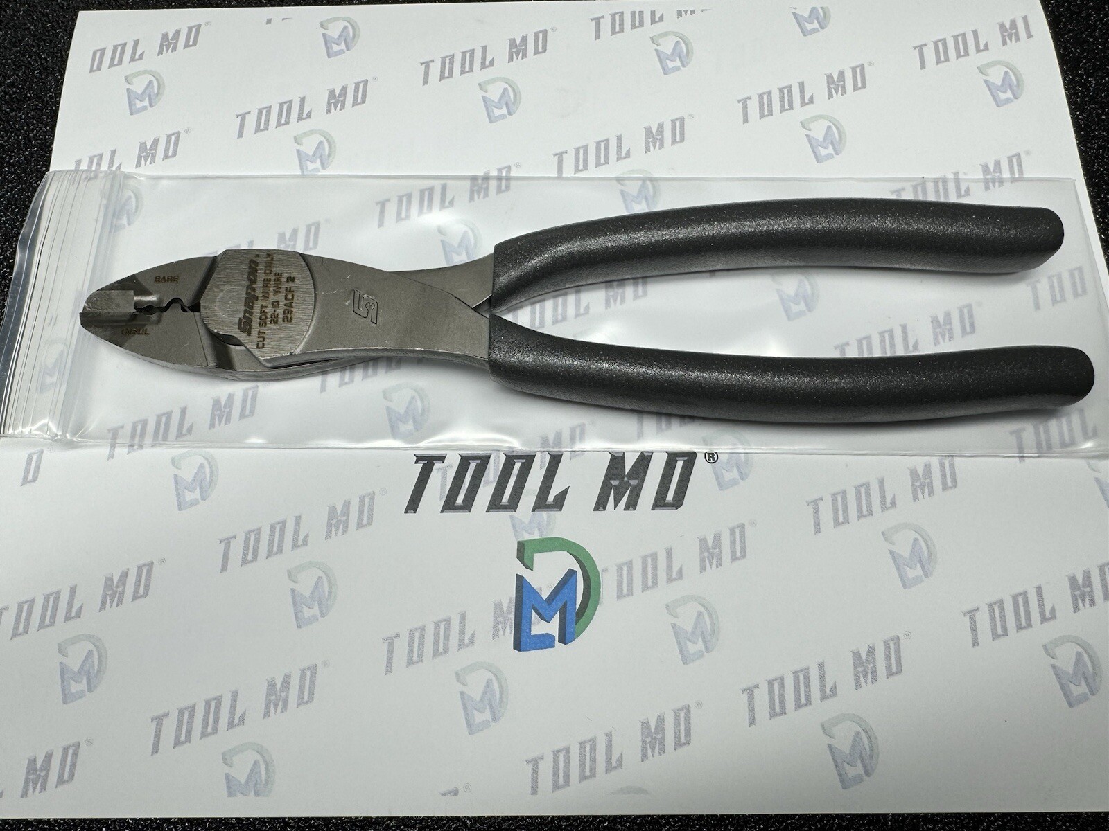 Snap-on Tools NEW DARK TITANIUM Soft Grip 9" Wire Terminal Crimping Tool 29ACF