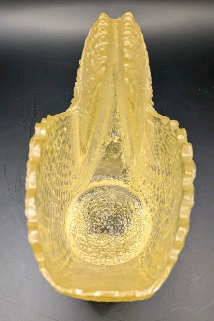 Nautilus Planter, Yellow Textured Lucite