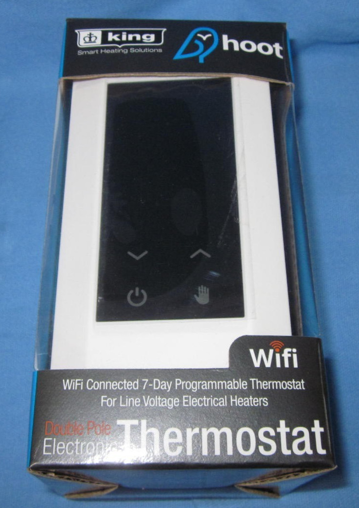 King K902-W White Double Pole Hoot WiFi Thermostat .. new in opened dusty box