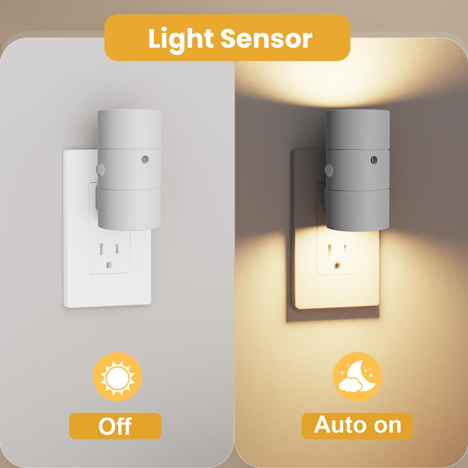 Night Lights Plug into Wall, Dimmable LED Nightlight with Dusk to Dawn Light ...
