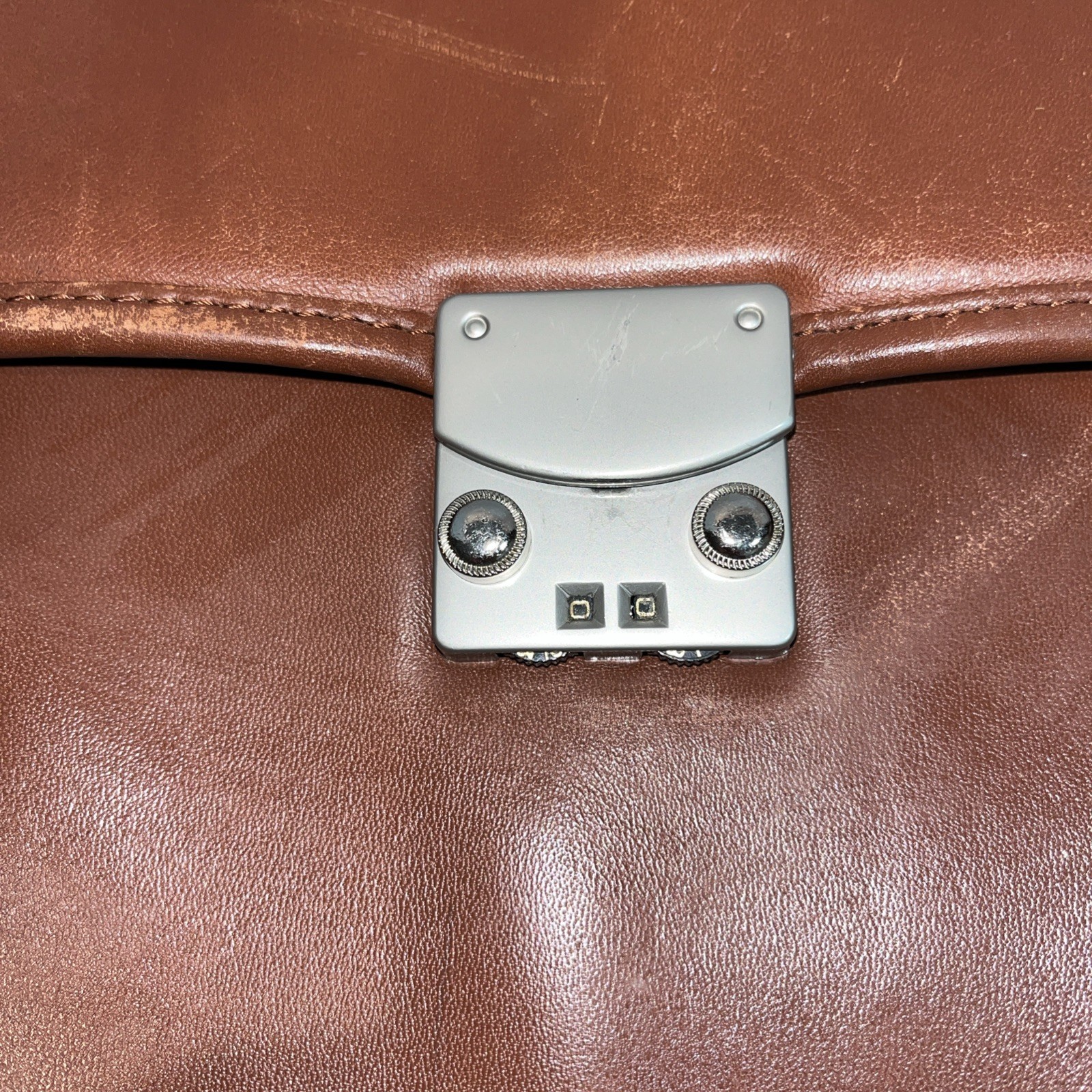 De Bon Brown Leather Computer Case or Brief Case with Shoulder Strap READ
