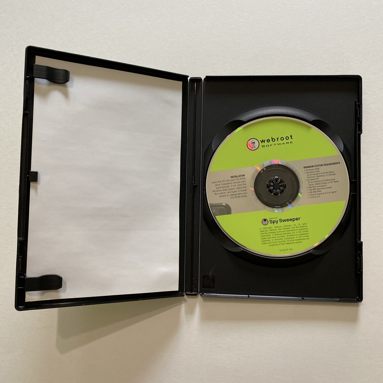 Webroot Spy Sweeper (Windows 98 SE, 2000, Me, XP) CD W/ KEY