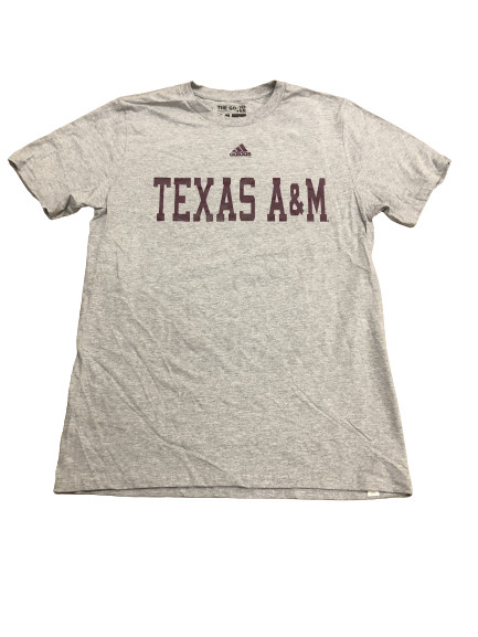 Adidas NCAA Texas A&M Gray Cotton Tee Gray/Maroon b289a