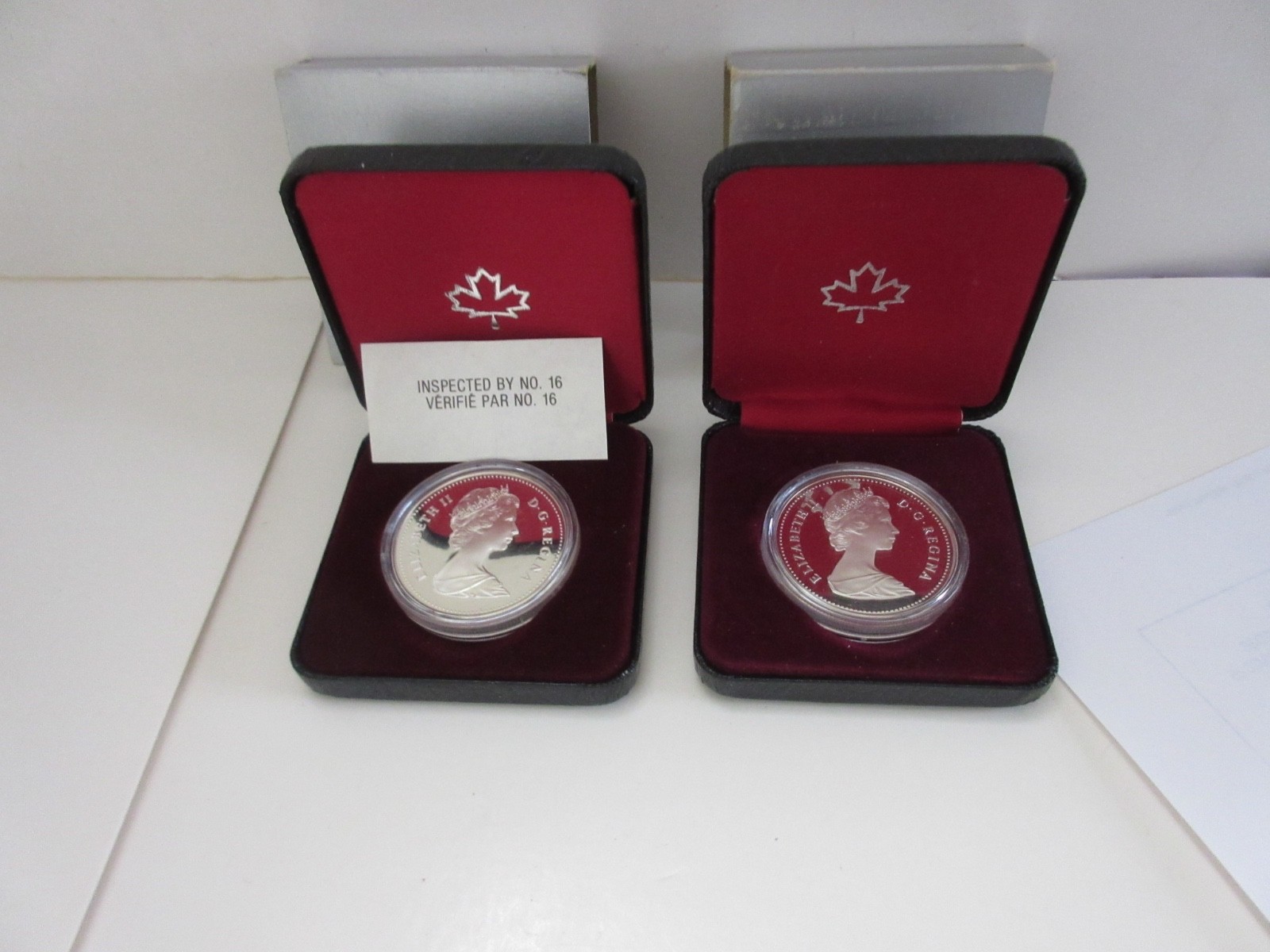 1882 - 1982 Regina Canada Proof One Dollar Silver Coin Set 2 Royal Canadian Mint