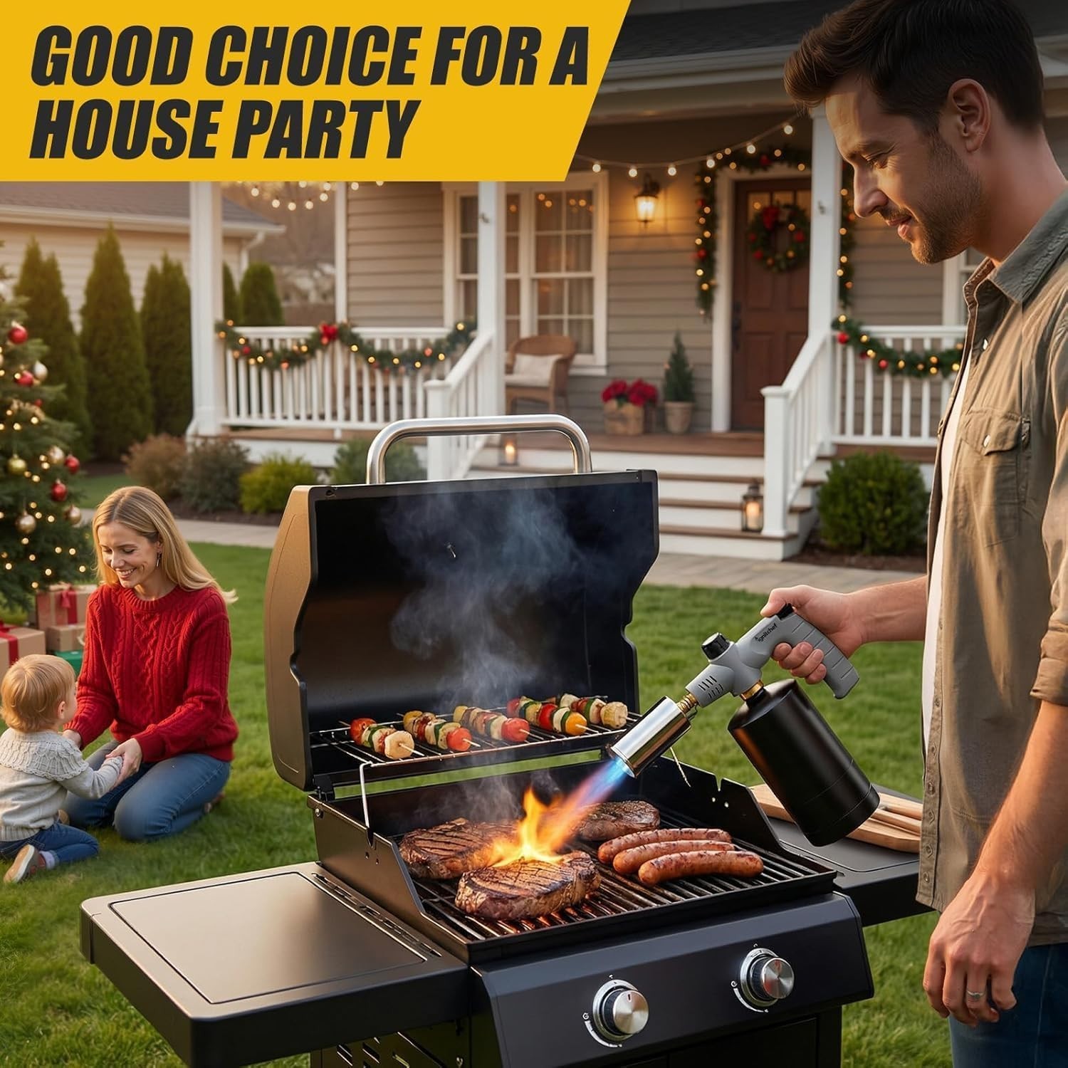 Versatile Propane Torch Gun with Adjustable Flame – Perfect for BBQ & Welding