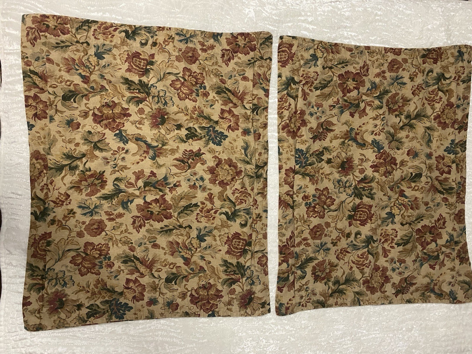 Ralph Lauren HIGHGATE WOODS Corduroy Taupe Floral STANDARD Pillow Shams